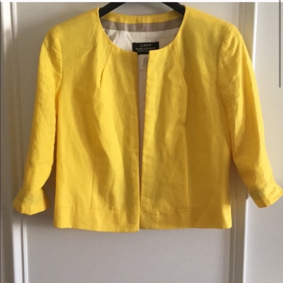 J. Crew Baird McNutt linen blazer Yellow Size 0 - Picture 2 of 4
